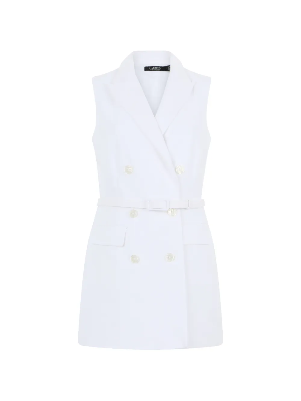 Lauren Ralph Lauren double-breasted belted playsuit - Bianco