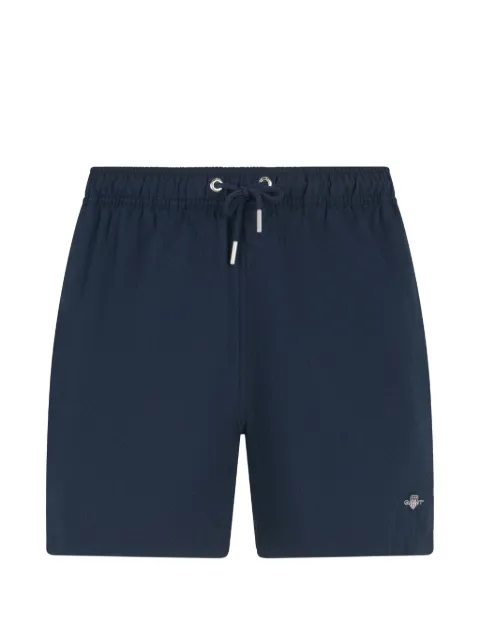 Gant drawstring-waist seersucker swim shorts