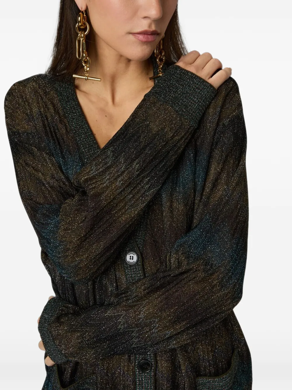 Missoni Vest met metallic-effect en zigzag-patroon Bruin