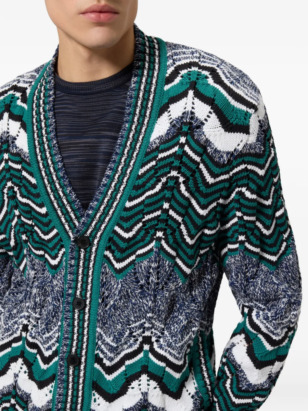 Missoni Gebreid vest met zigzagpatroon Groen