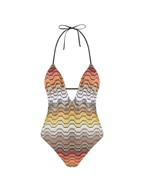 Missoni one-piece swimsuit with Greek motif