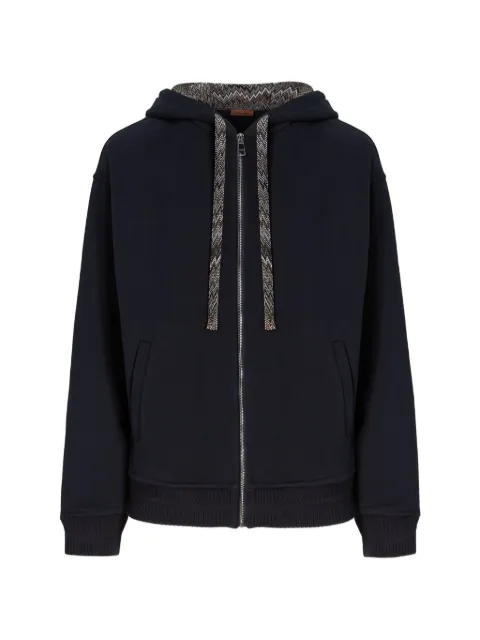 Missoni zigzag-trim zip-up hoodie