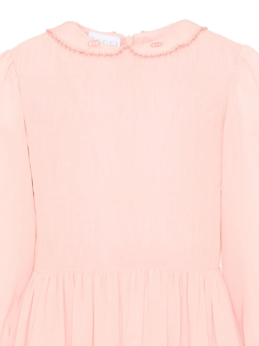 Gucci Kids Jurk met Peter Pan kraag Roze