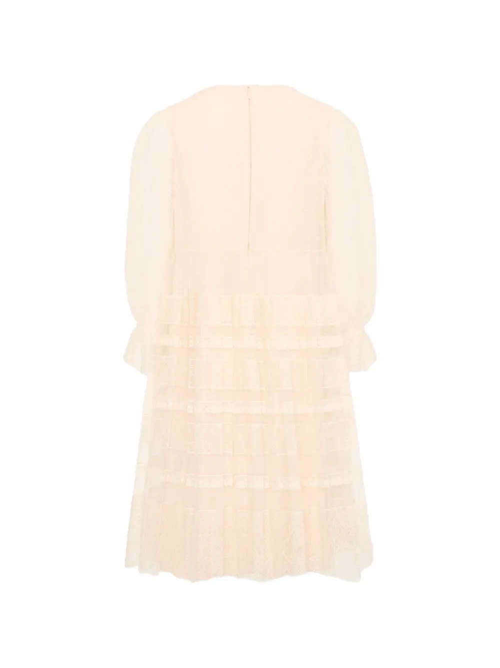 Gucci Kids Gelaagde jurk met kanten afwerking Beige