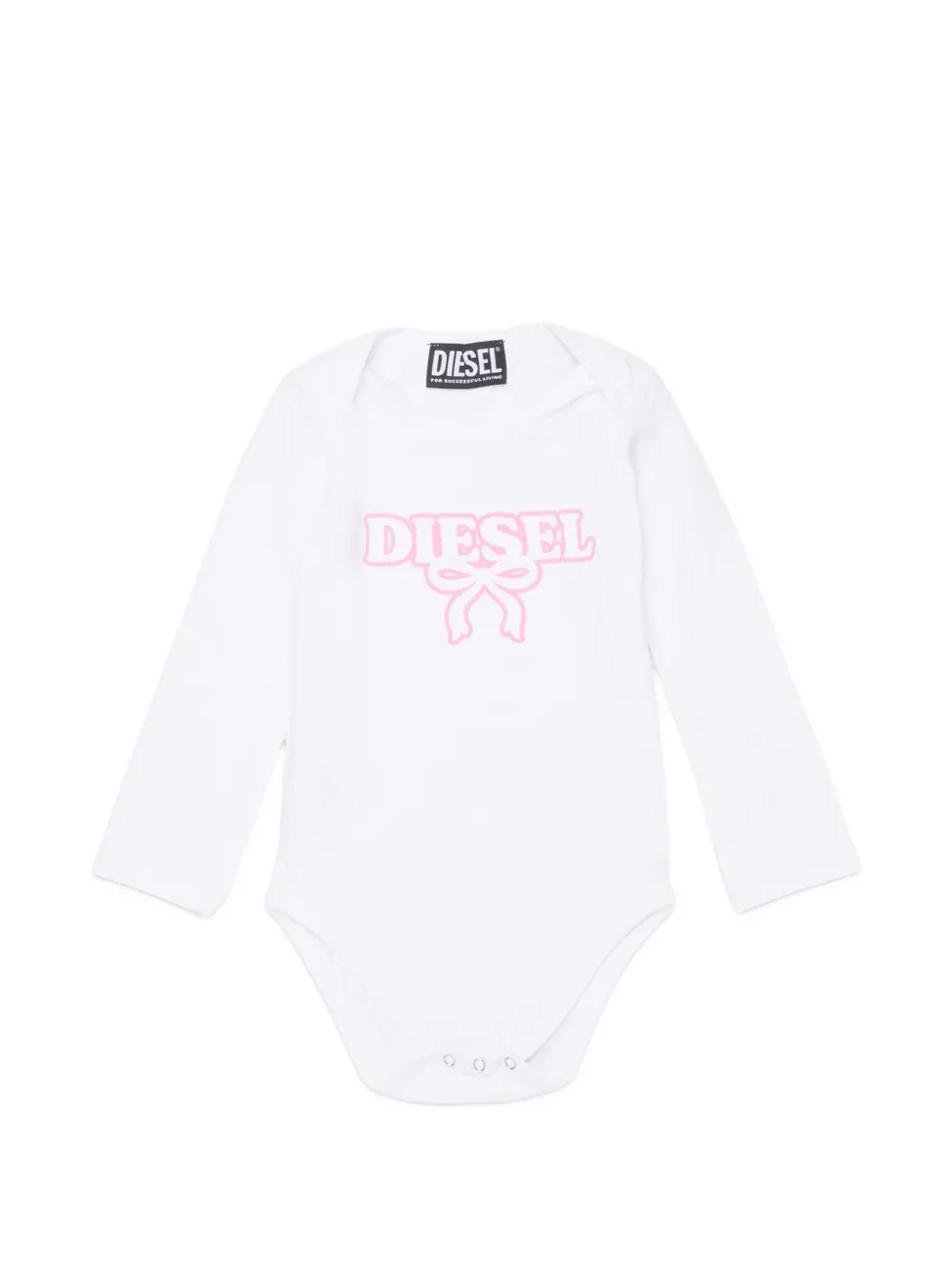 Diesel Kids body à logo imprimé et détail de nœud - Blanc Diesel Kids body à logo imprimé et détail de nœud - Blanc