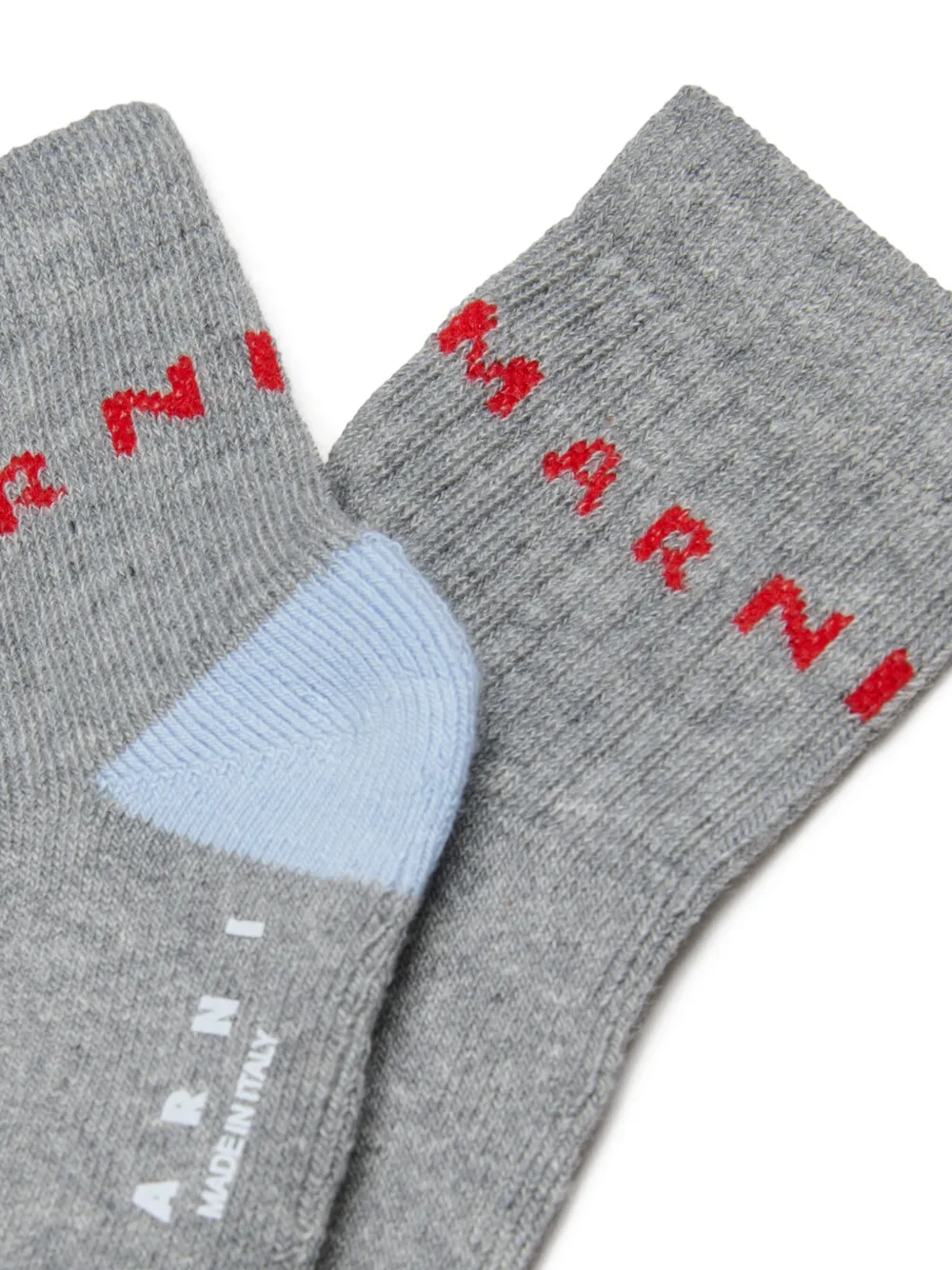 Marni Kids Sokken met intarsia logo Grijs