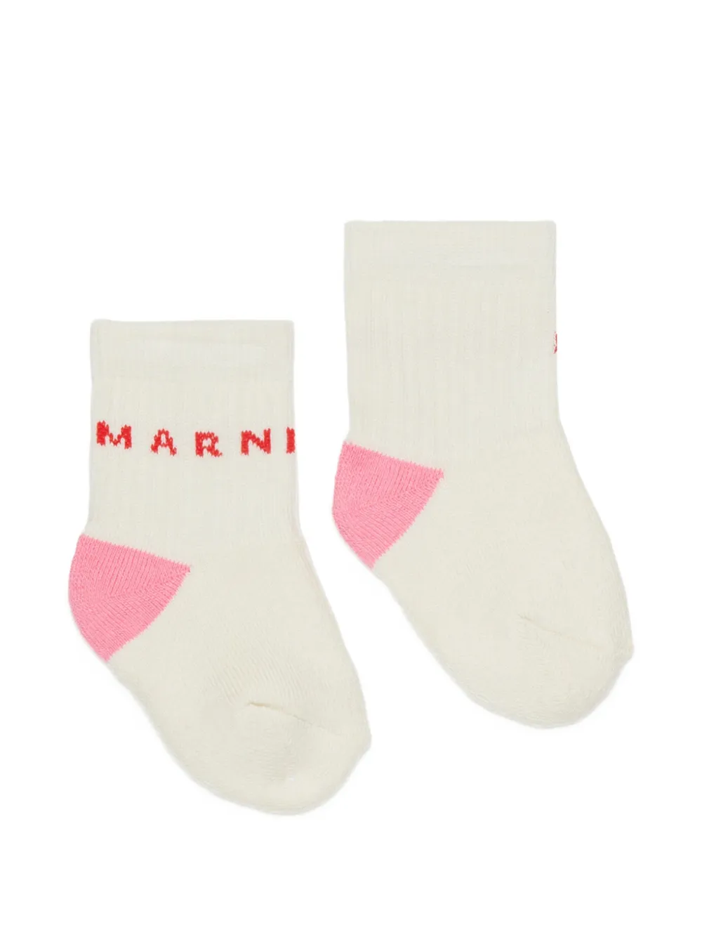 Marni Kids Calzini a coste con logo - Toni neutri