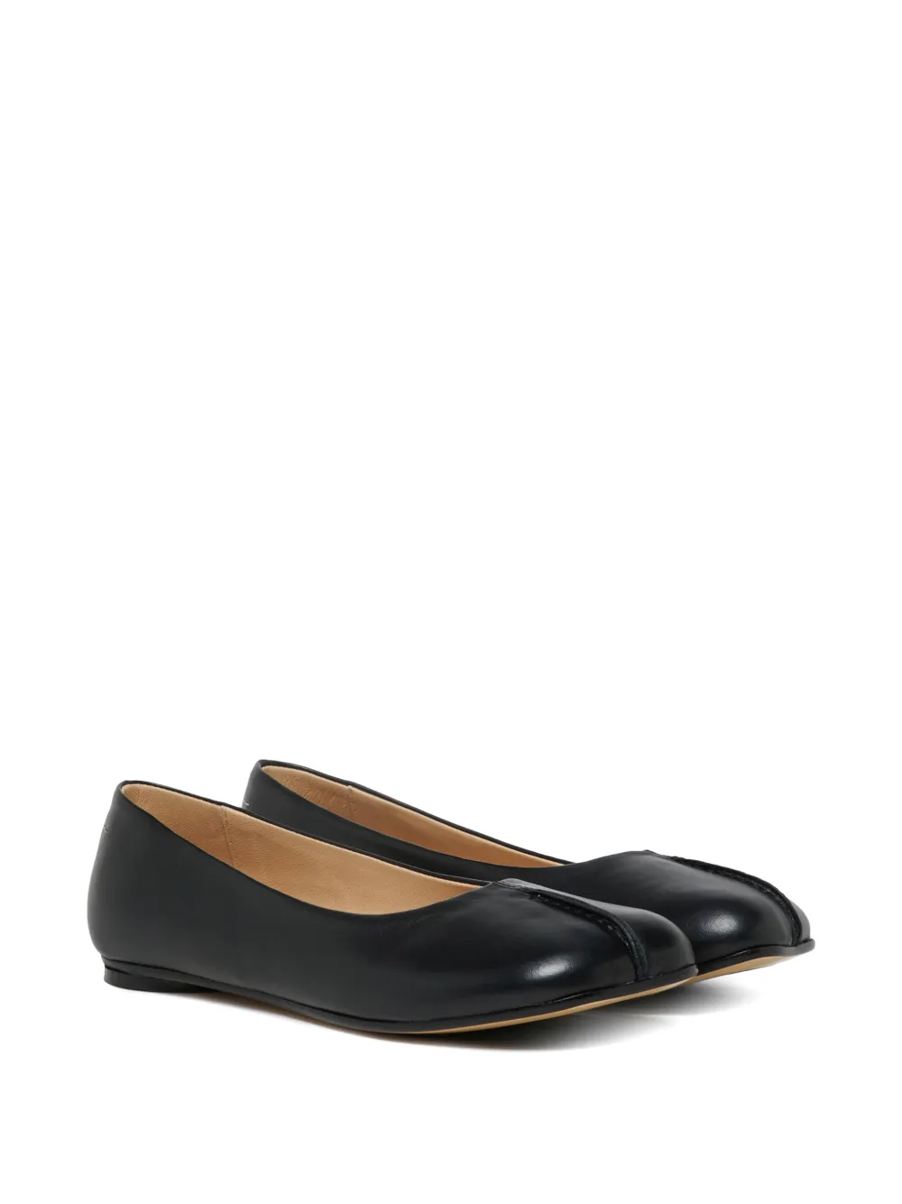 MM6 Maison Margiela Kids leather ballet flats - Nero