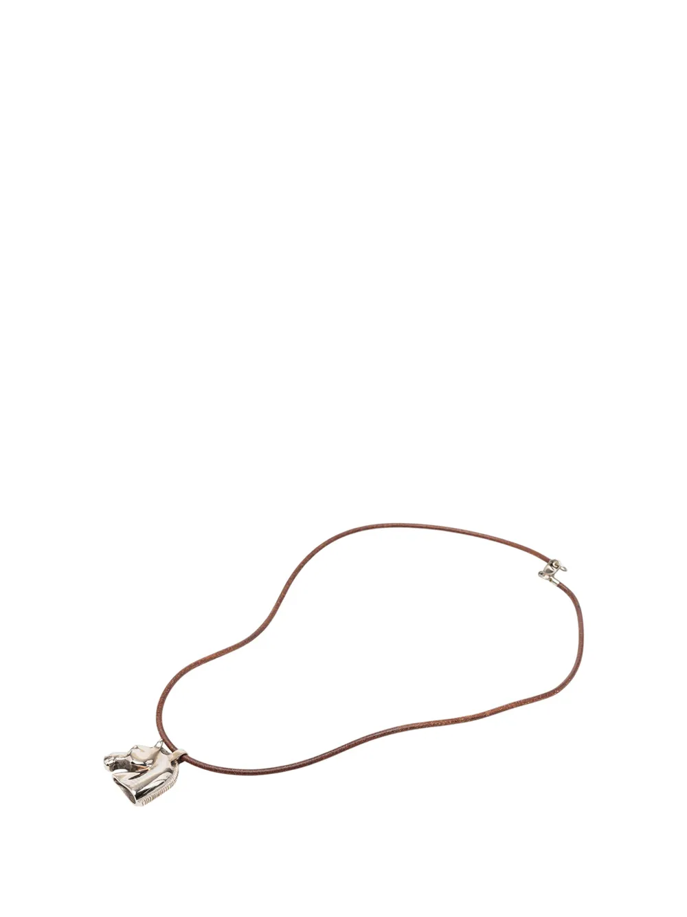 Hermès Pre-Owned 2000-2026 Palladium Plated Horse Head Pendant Necklace costume necklace - Silver