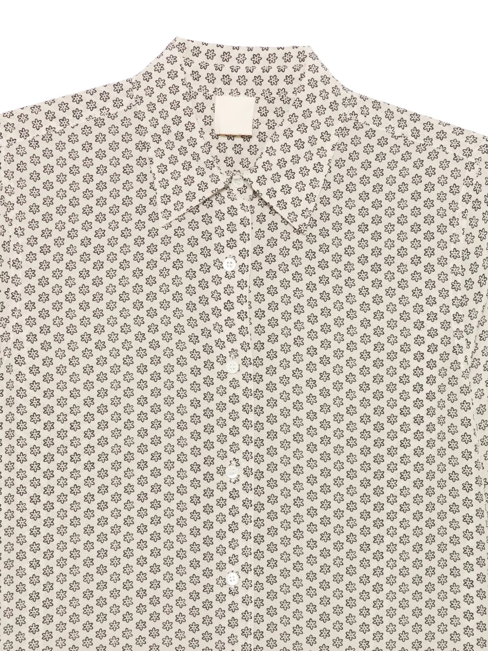 ASPESI Mini-blousejurk met bloemen-print en lange mouwen Beige
