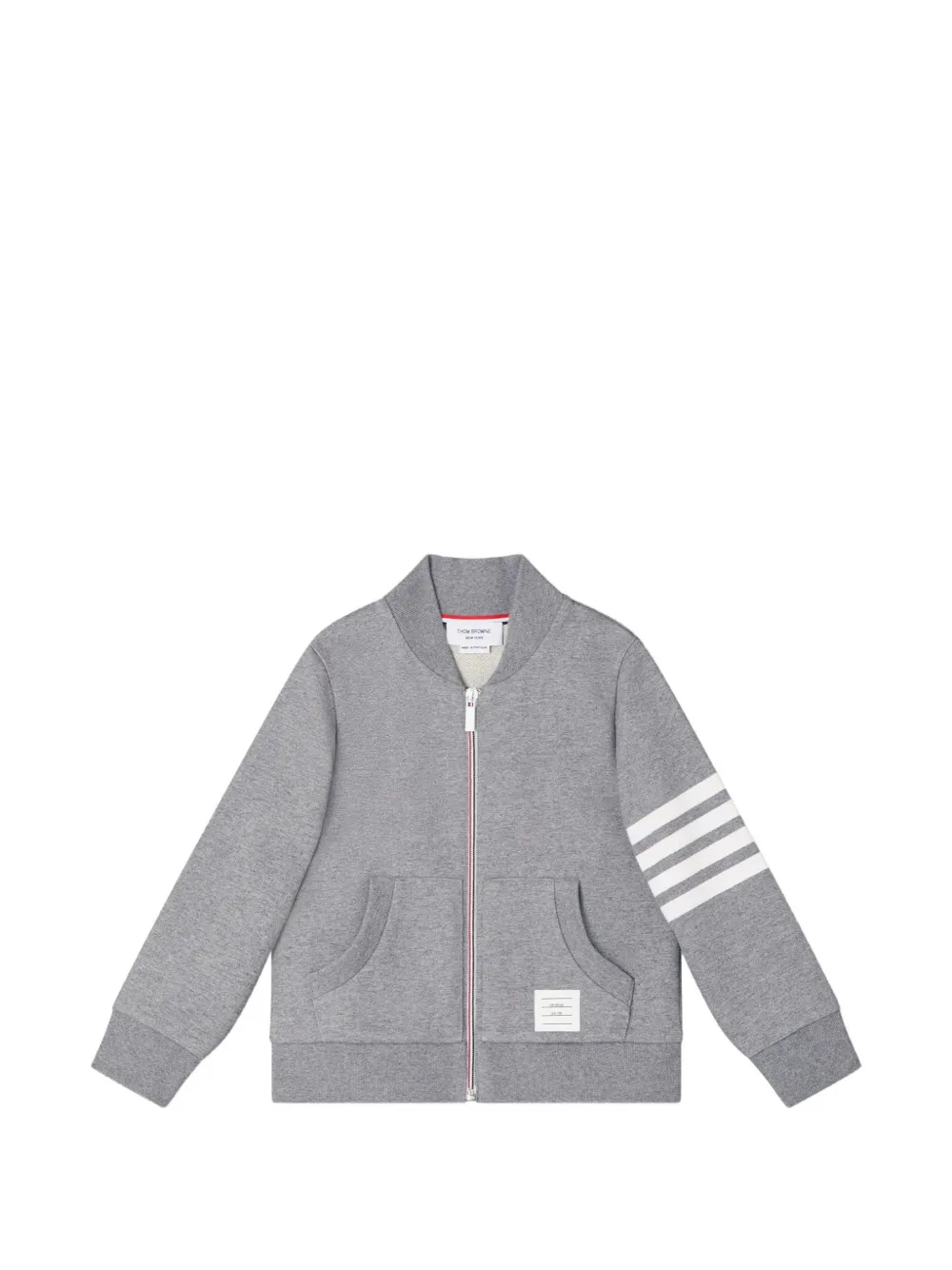 Thom Browne Kids' 4-bar Bomber Jacket In Gray