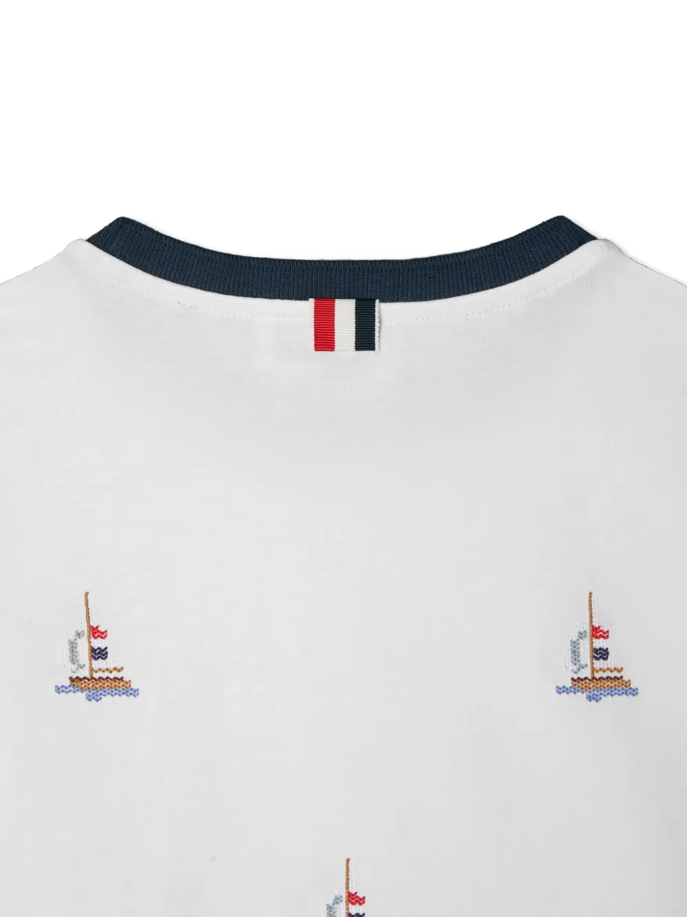 Thom Browne 세일보트 스티치 티셔츠 In White