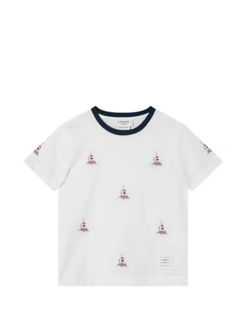 Thom Browne Kids 세일보트 스티치 티셔츠
