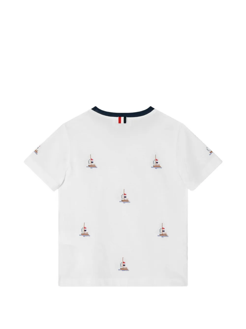 Thom Browne 세일보트 스티치 티셔츠 In White