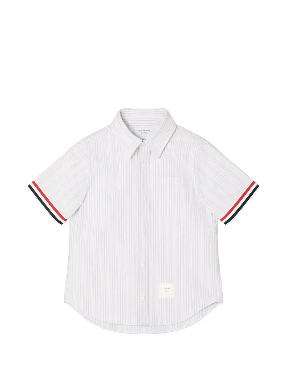 Thom Browne Kids Gestreiftes Oxford-Hemd - Weiß