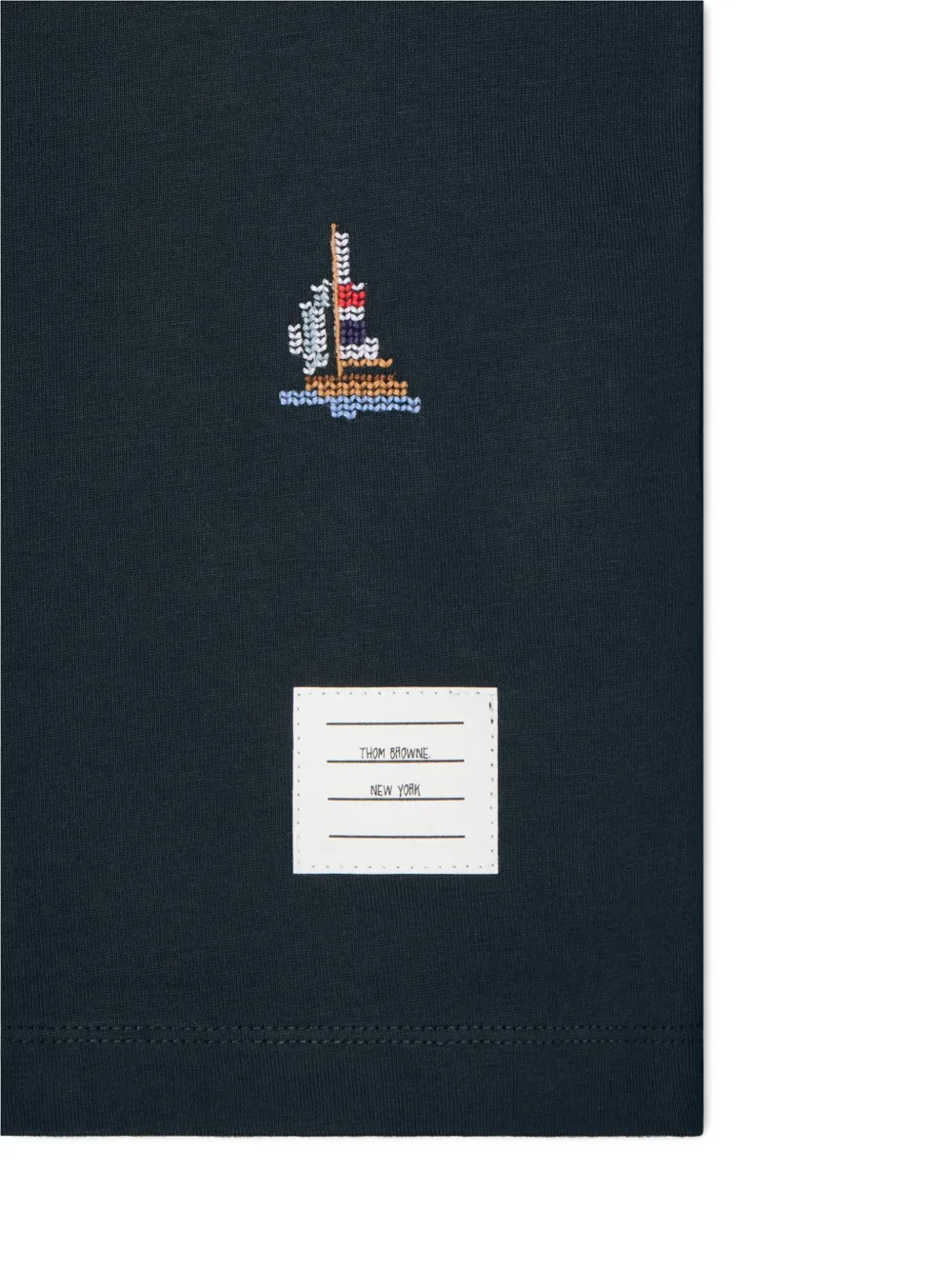 Thom Browne Kids T-shirt met zeilboot stiksel Blauw