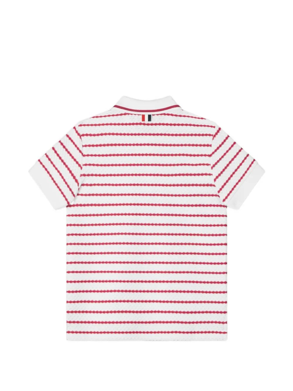 Thom Browne Kids Gestreept poloshirt met honingraat-effect Wit