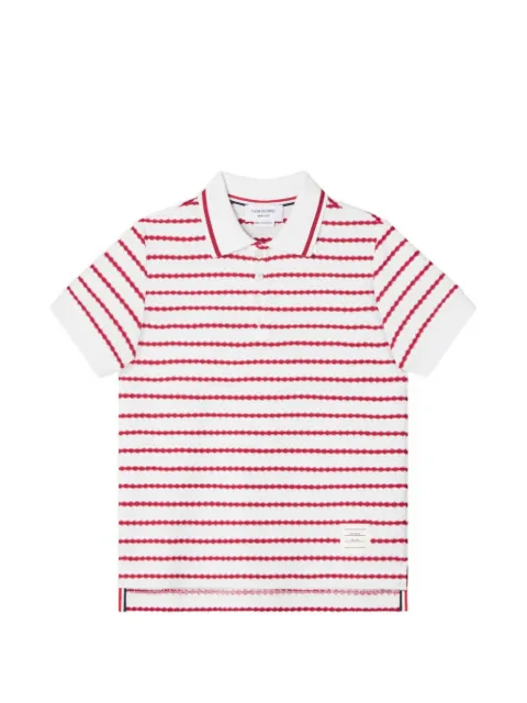 Thom Browne Kids playera tipo polo tejida