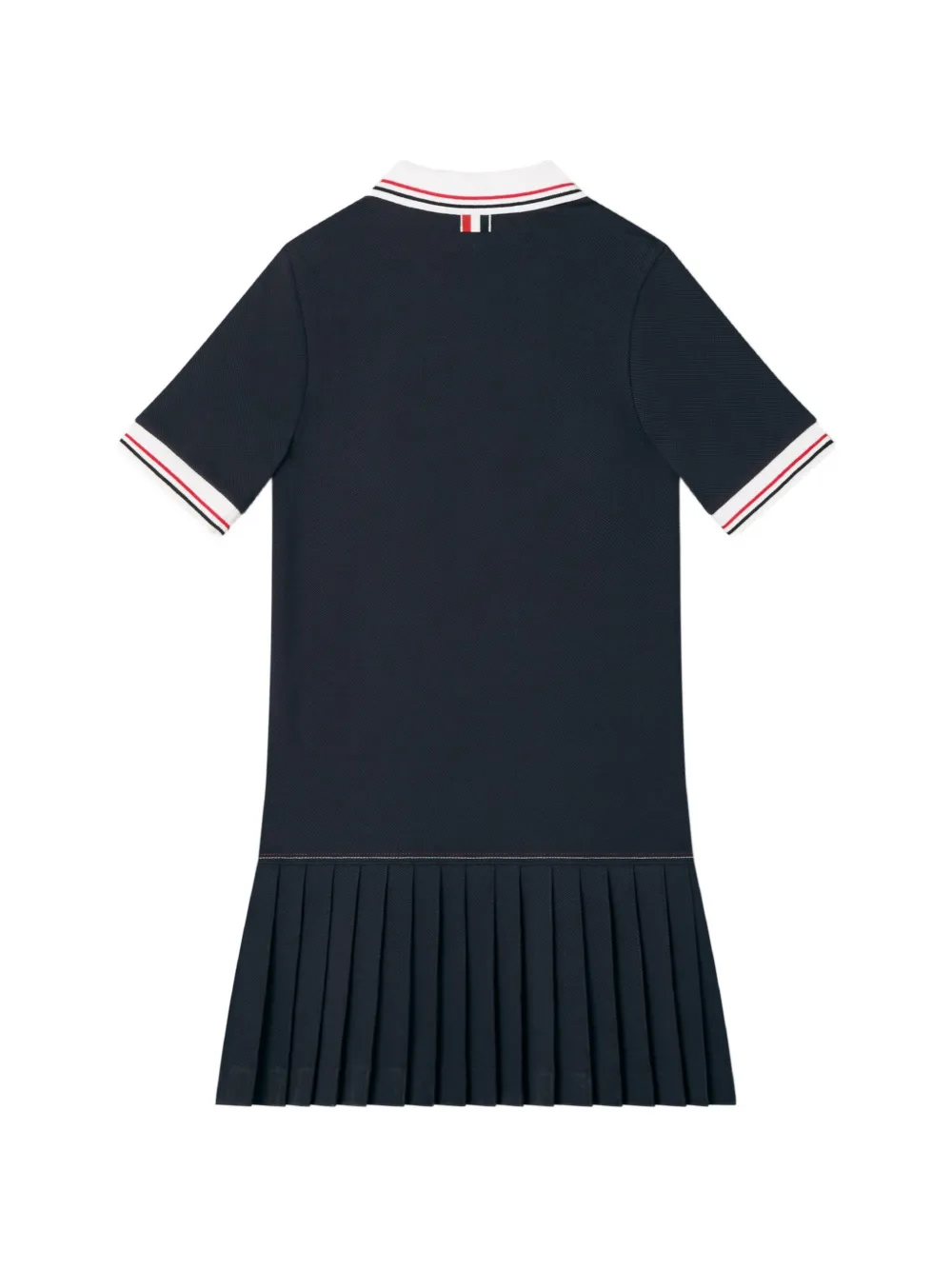 Thom Browne Kids Geplooide piqué jurk Blauw