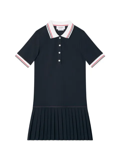 Thom Browne Kids pleated pique dress