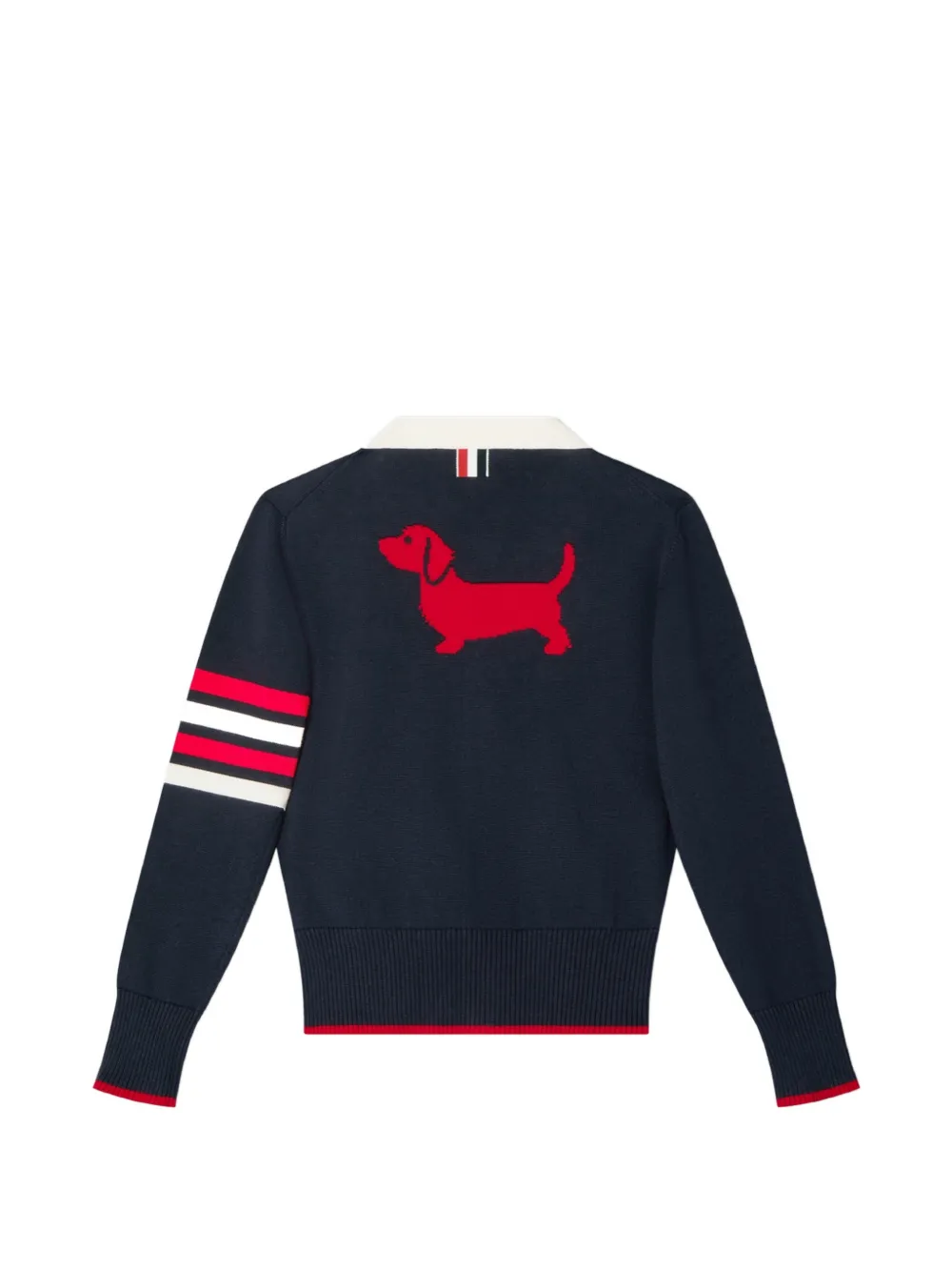 Thom Browne Kids Hector intarsia vest met vier strepen Blauw