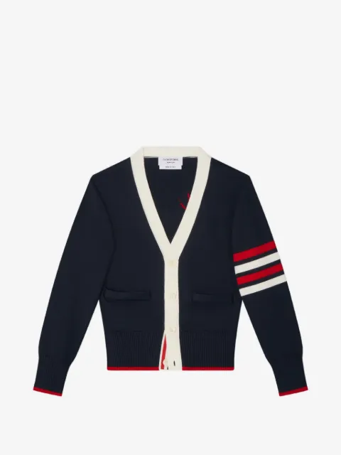Thom Browne Kids Hector intarsia 4-Bar cardigan