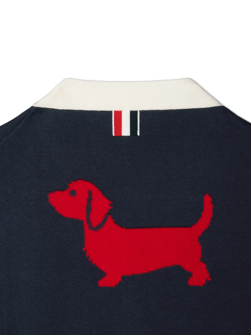 Thom Browne Kids Hector intarsia vest met vier strepen Blauw