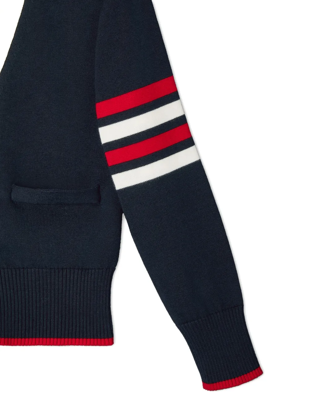 Thom Browne Kids Hector intarsia vest met vier strepen Blauw