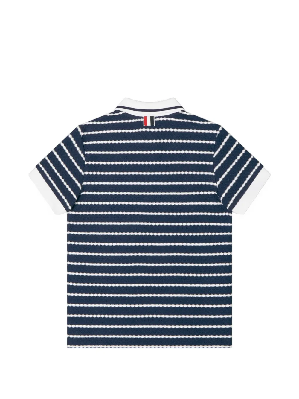 Thom Browne Kids Gestreept poloshirt met honingraat-effect Blauw