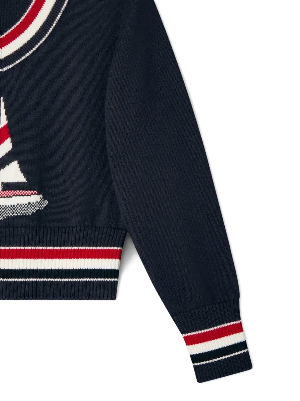 Thom Browne Kids Zeilboot intarsia sweater Zwart