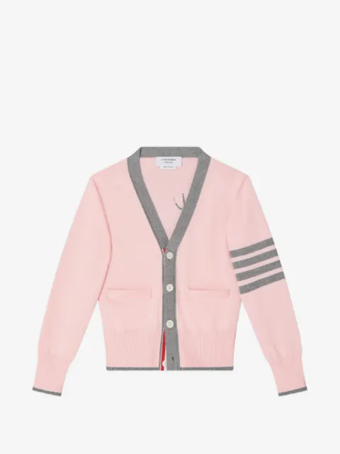 Thom Browne Kids Hector intarsia 4-Bar cardigan