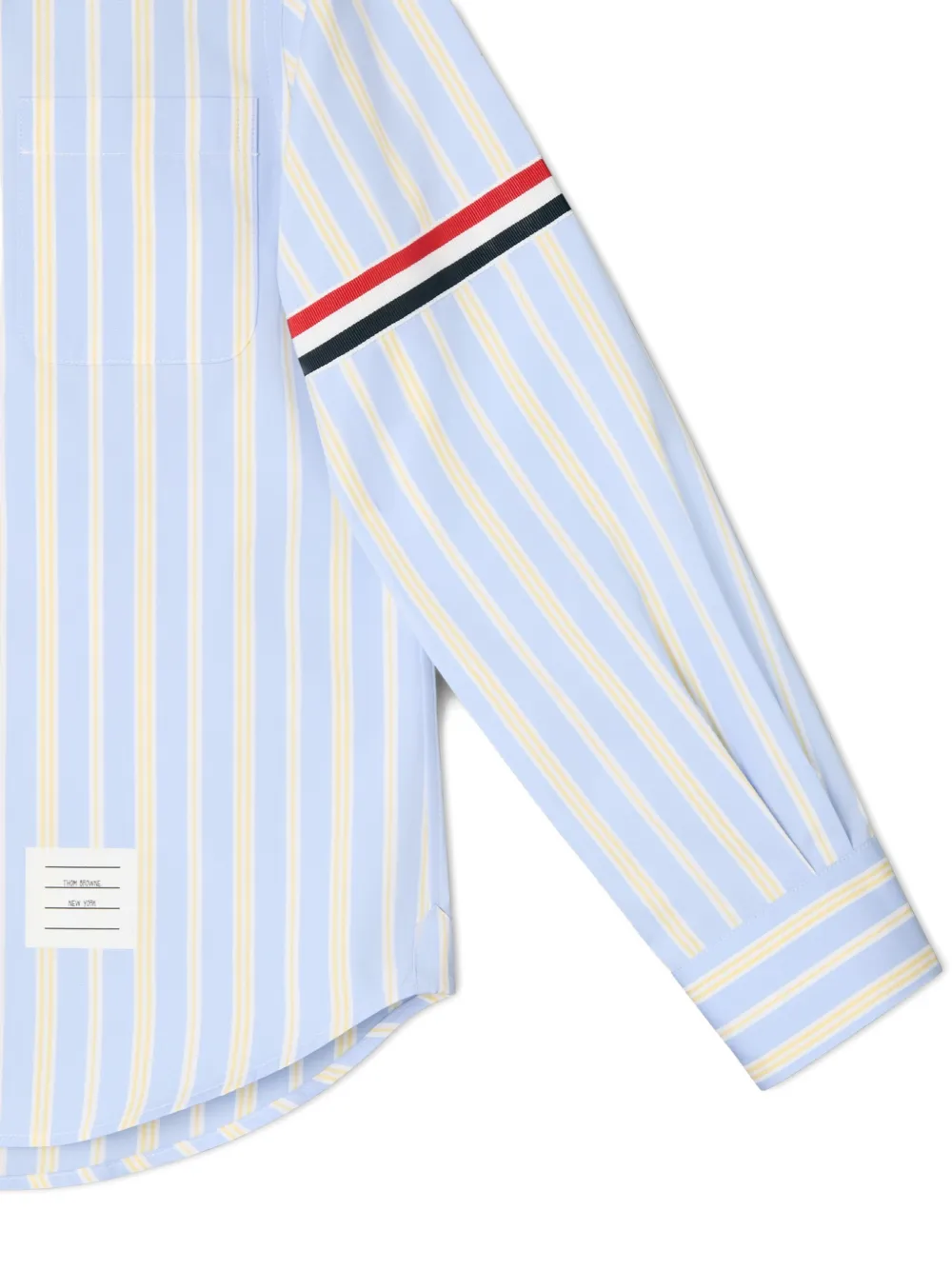 Thom Browne Kids Shirt met RWB-streep en haarstreep Blauw
