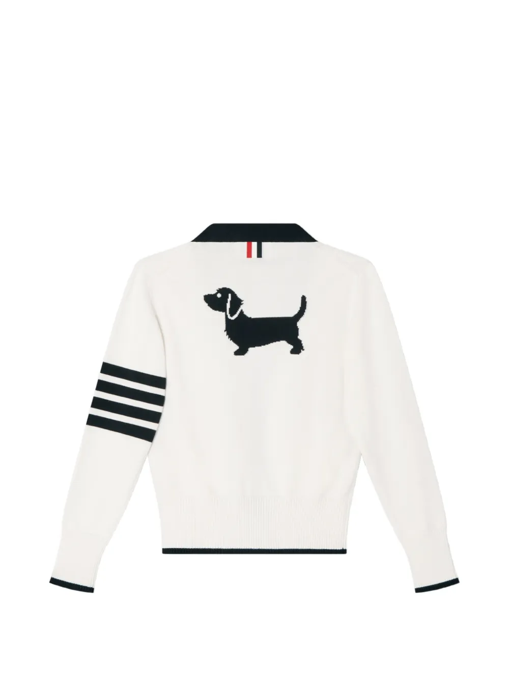 Thom Browne Kids Hector intarsia vest met vier strepen Wit