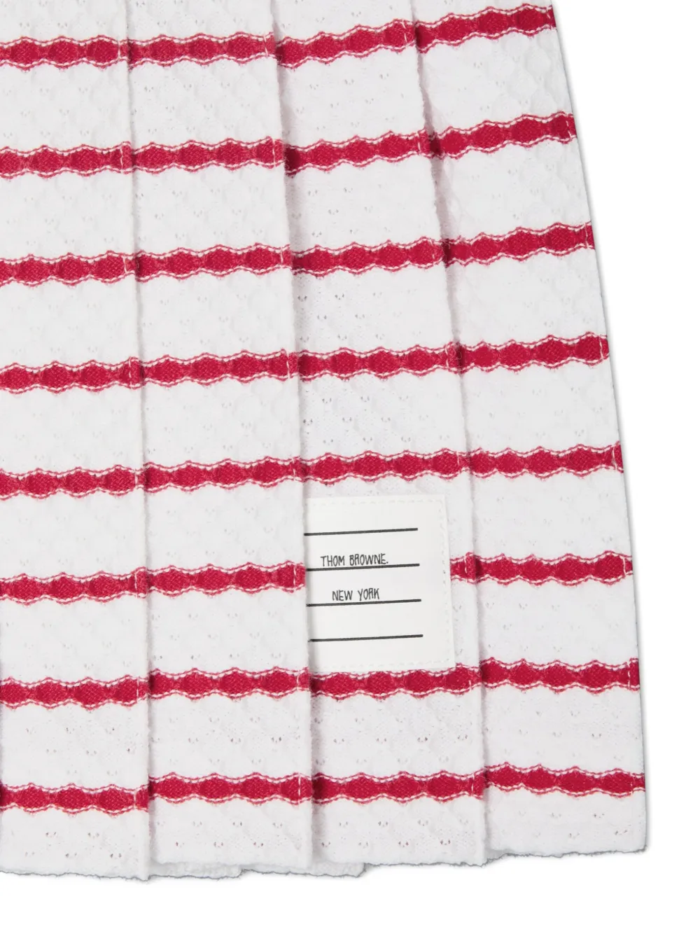 Thom Browne Kids Mini-plooirok met honingraat patroon Wit