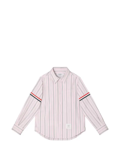 Thom Browne Kids camisa de popelina con rayas estampadas