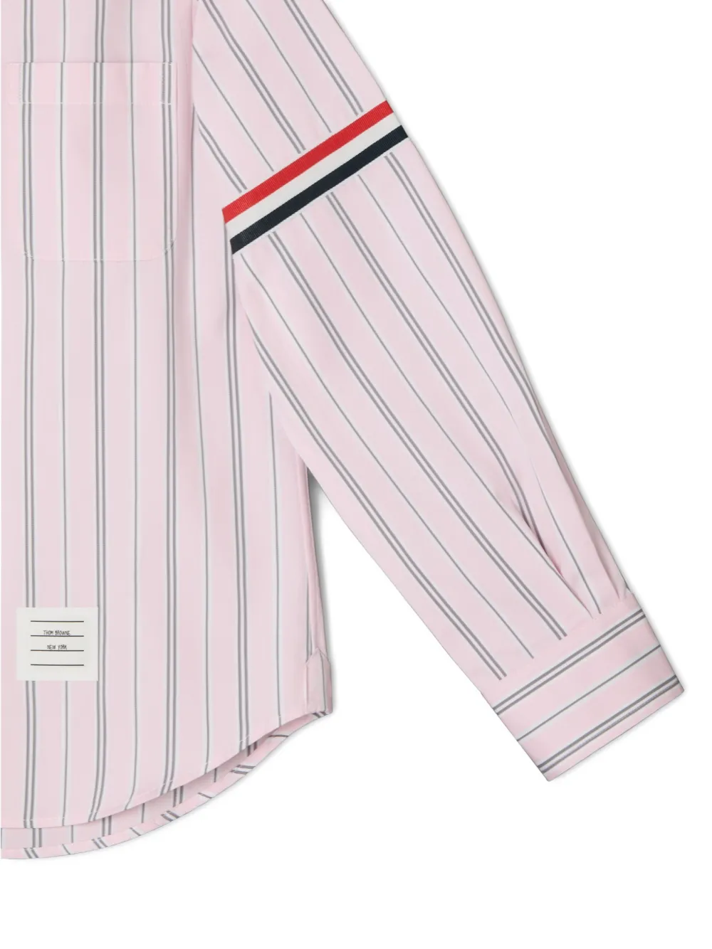 Thom Browne Kids Popeline shirt met haarstreep Roze