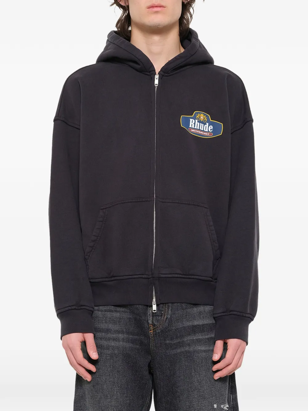 RHUDE Hoodie met rits Grijs