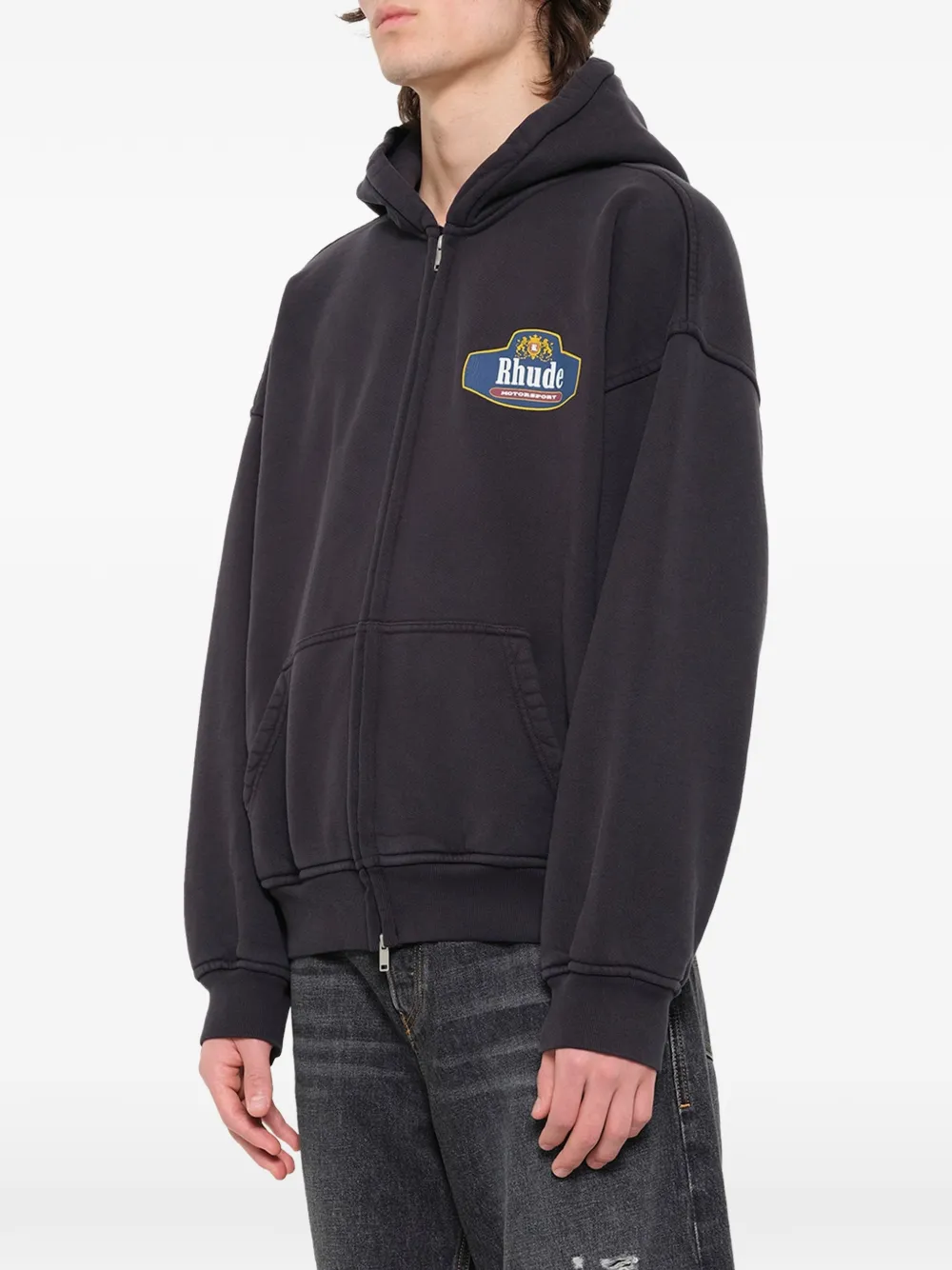 RHUDE Hoodie met rits Grijs