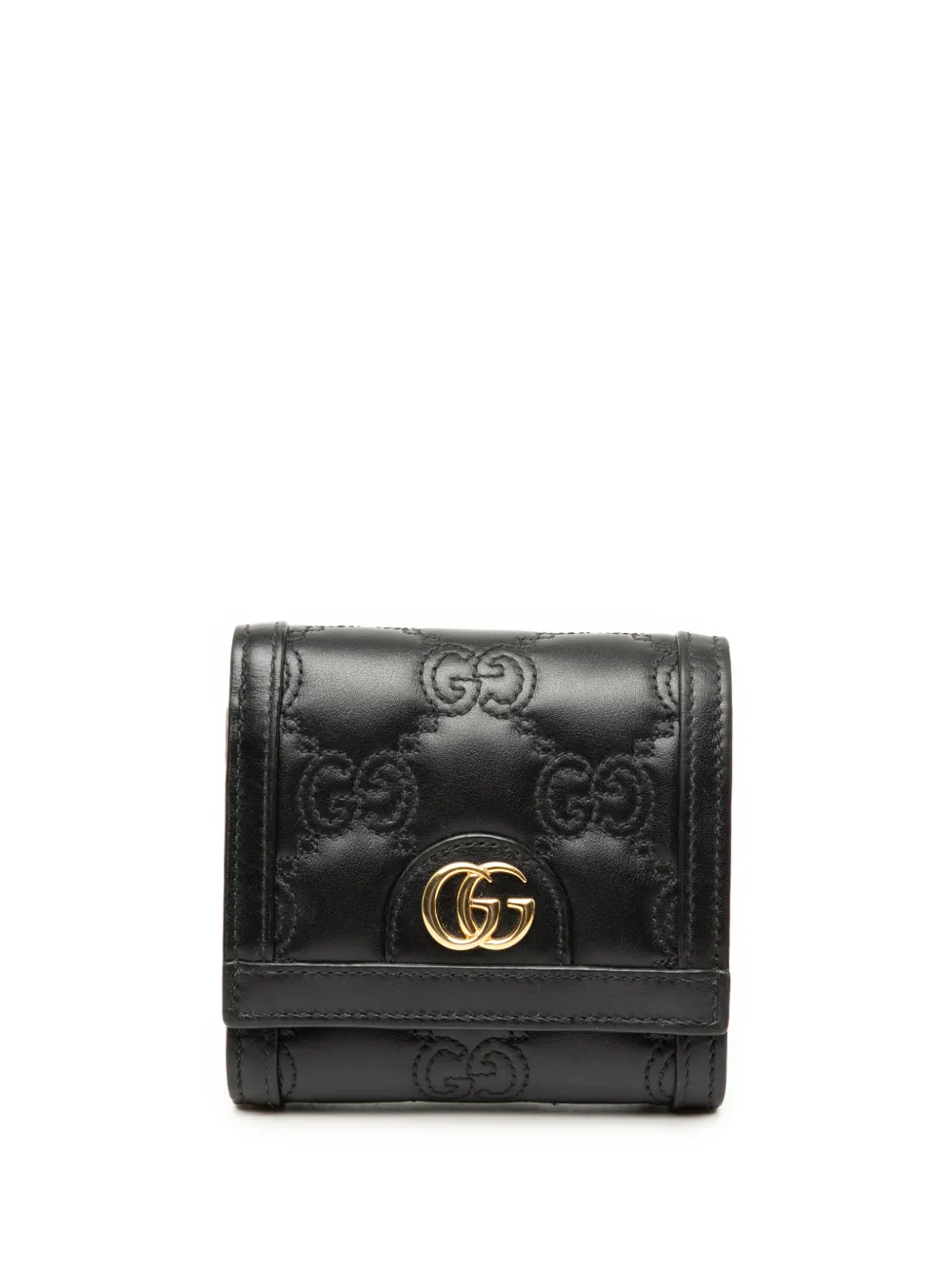Gucci Pre-Owned 2016-2026 GG Matelasse Calfskin Card Case Wallet small wallets - Nero