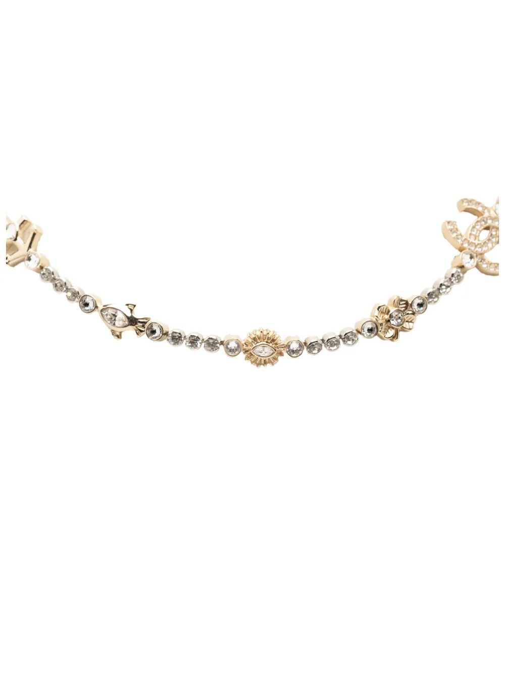 CHANEL Pre-Owned 2025 CC Gold Plated and Brass Strass Charm Necklace costume necklace - Oro