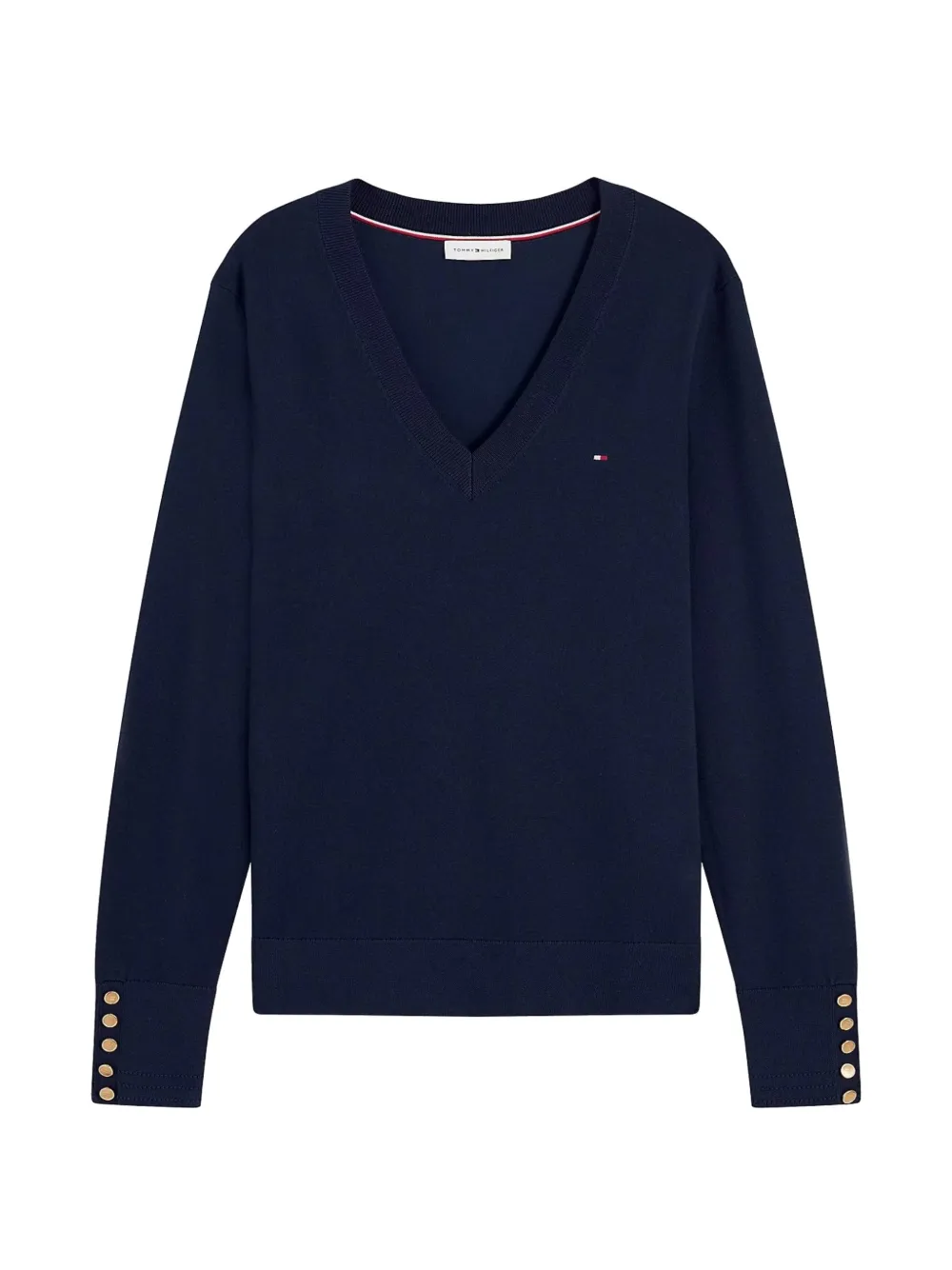 Tommy Hilfiger button-cuff V-neck sweater - Blu