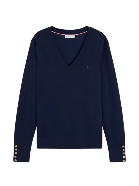 Tommy Hilfiger button-cuff V-neck sweater
