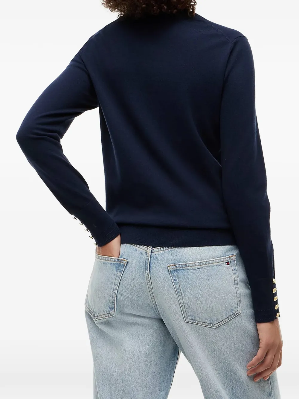 Tommy Hilfiger Pull à Col V - Bleu 