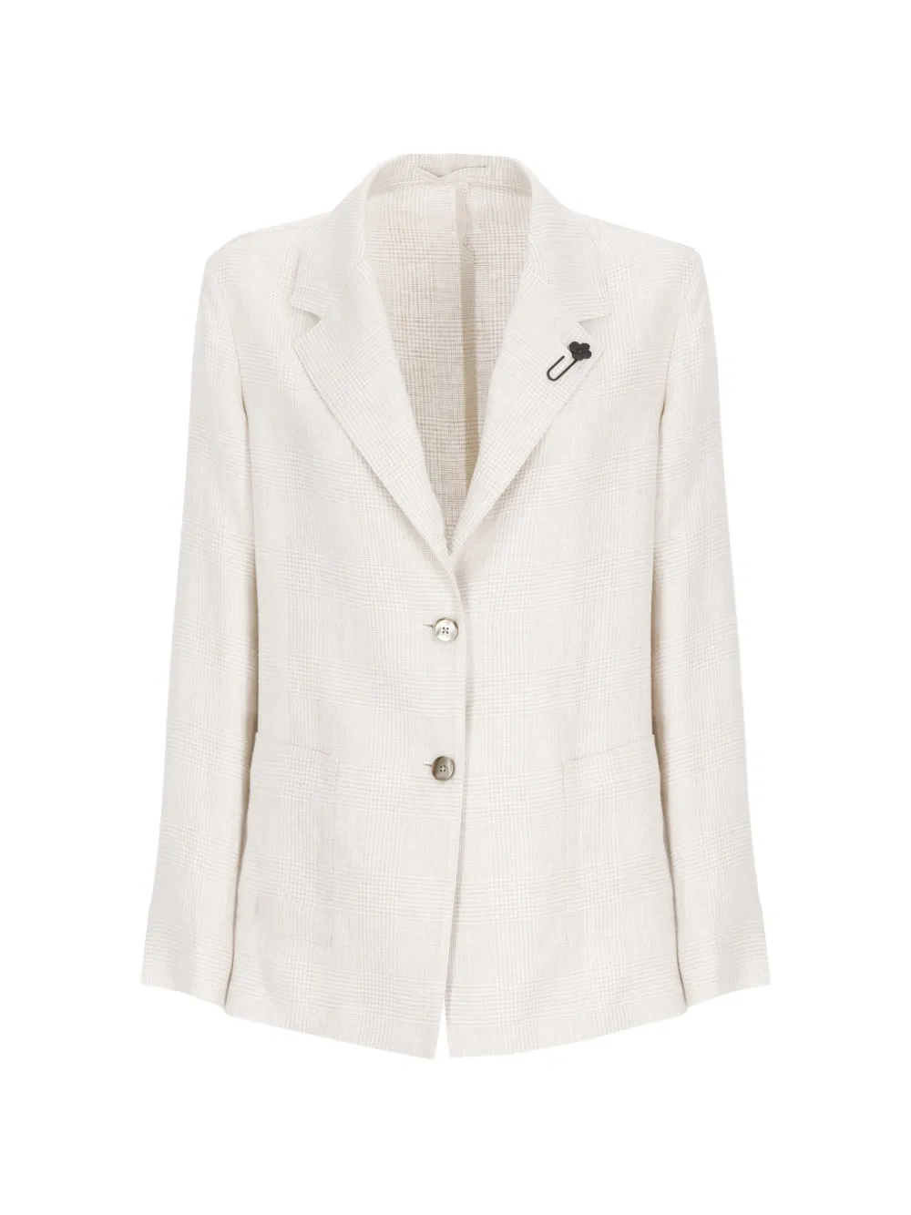 Lardini check-pattern linen blazer - Neutrals