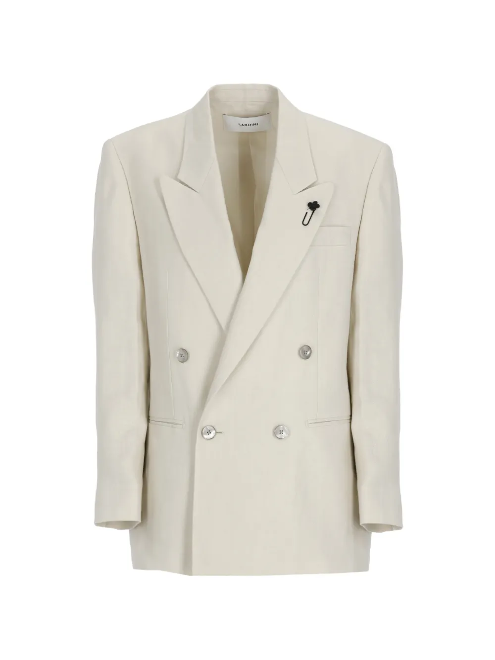 Lardini linen double-breasted blazer - Nude