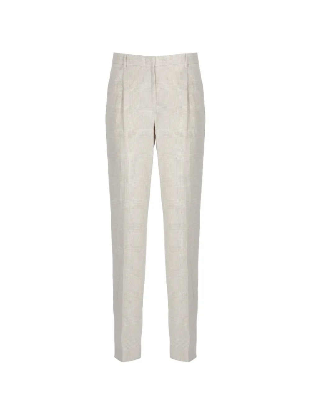 Lardini Prince of Wales linen trousers - Toni neutri