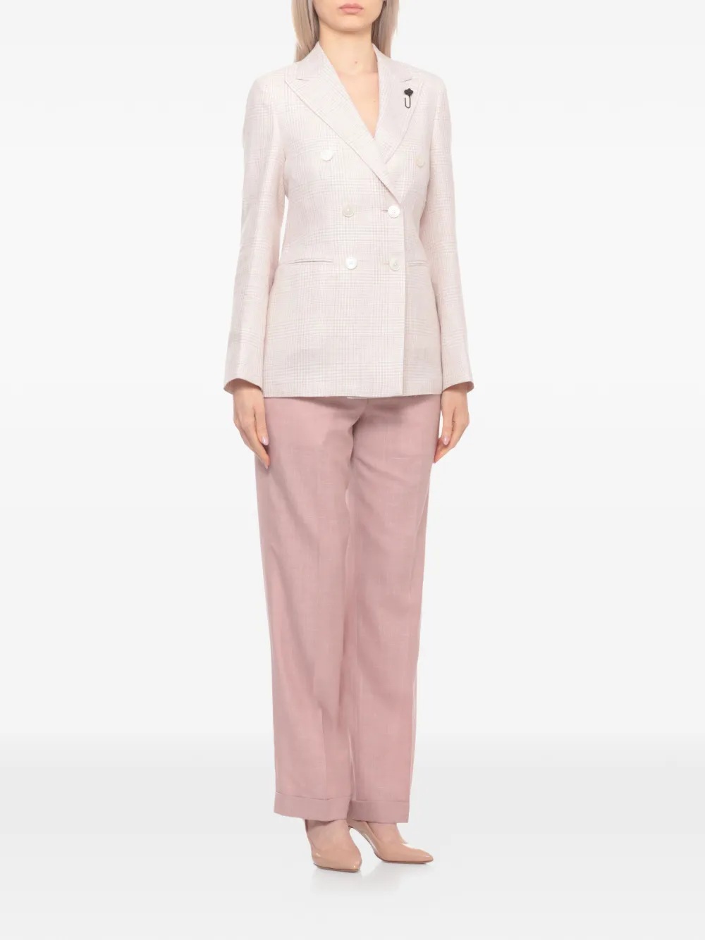  Lardini Blazer Con Doble Botonadura - Blanco 