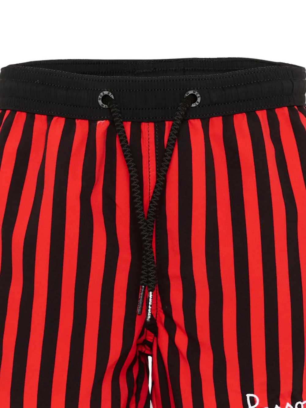 MC2 Saint Barth Kids Jean gestreepte zwembroek met trekkoord Rood