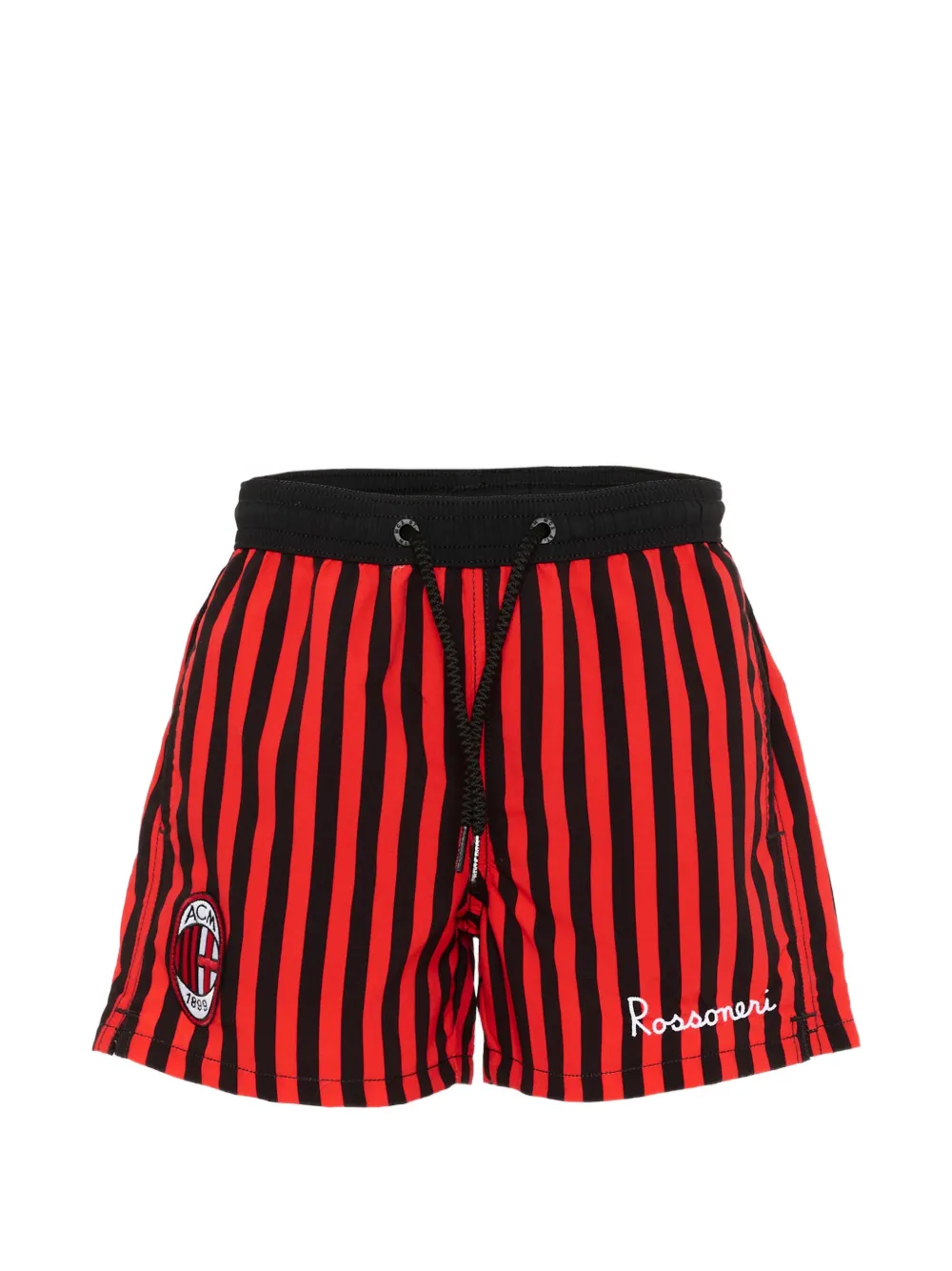 MC2 Saint Barth Kids Jean gestreepte zwembroek met trekkoord Rood