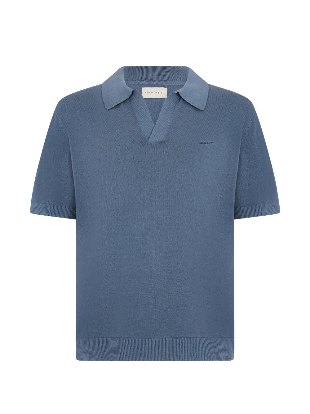 Gant fine-knit short-sleeve T-shirt - Blu